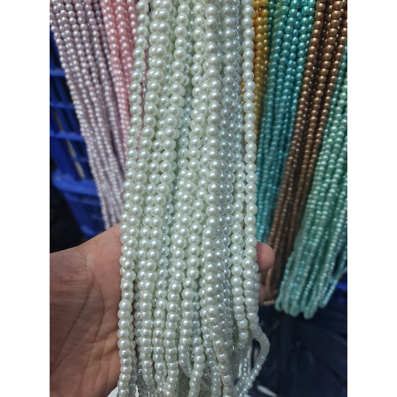 MUTIARA SINTETIS 6MM DAN 4MM KUALITAS BAGUS DAN KILAU PER RENTENG MUTIARA SINTETIS BERAT ( BAGIAN 1)