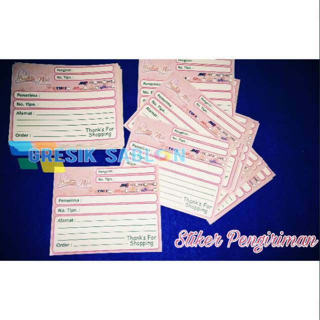 

112 pcs Sticker Pengiriman bahan Glosy ukuran 8x10 cm
