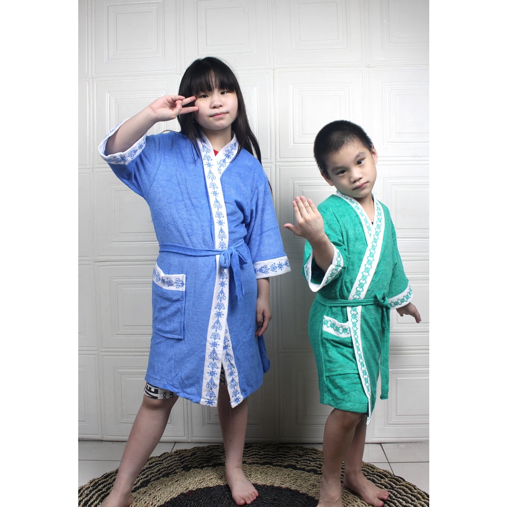 Baju Handuk Mandi Kimono Anak Perempuan Dan Laki-laki Usia 0-10 Tahun.