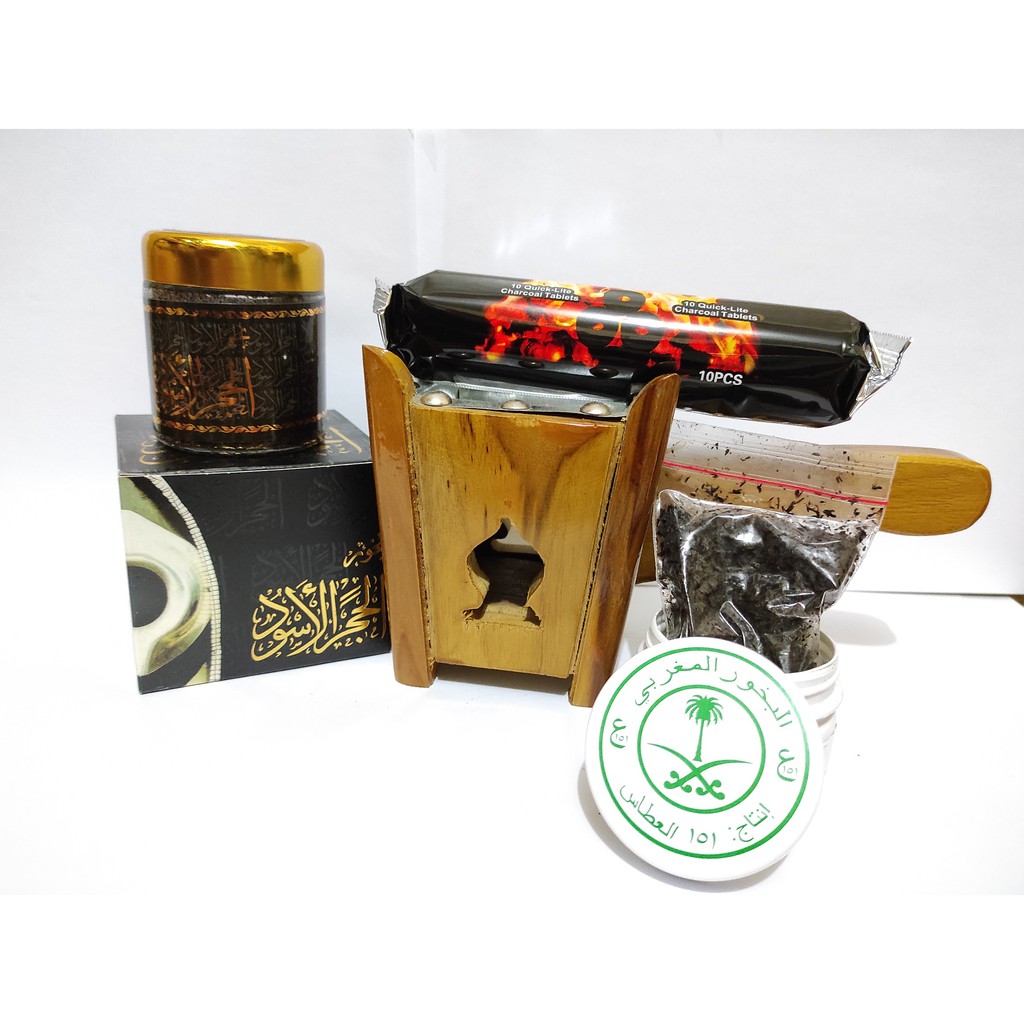 paket pengharum ruangan premium hajar aswad+maghribi+makharah kayu gagang+areng magic