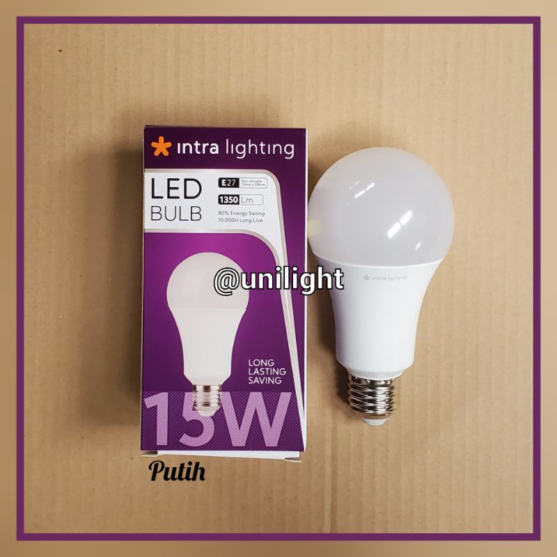 LAMPU LED BULB 15watt PUTIH E27 Intra Original