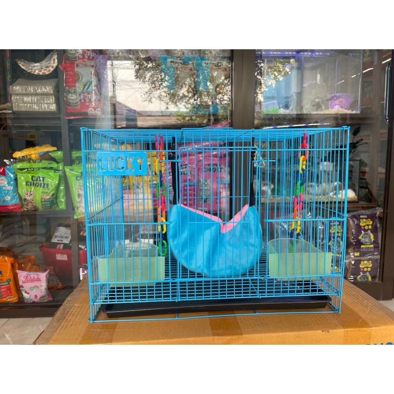 Kandang Sugar glider Fullset ( Hammock , Rantai , tempat makan minum )