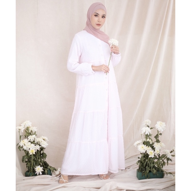 RUBY DRESS PINK SERIES | Gamis Pesta Brand Lokal Kekinian Mewah Bahan Ceruty Busui Firendly