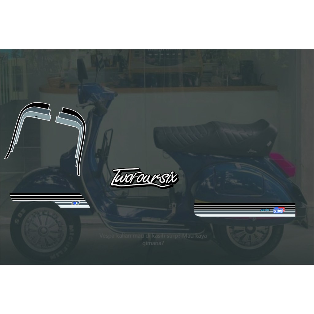 STRIPING VESPA UTAH WARNA HITAM ABU