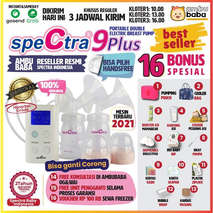 Breast Pump Spectra 9+ Plus Pompa Asi Original Garansi Resmi Indonesia