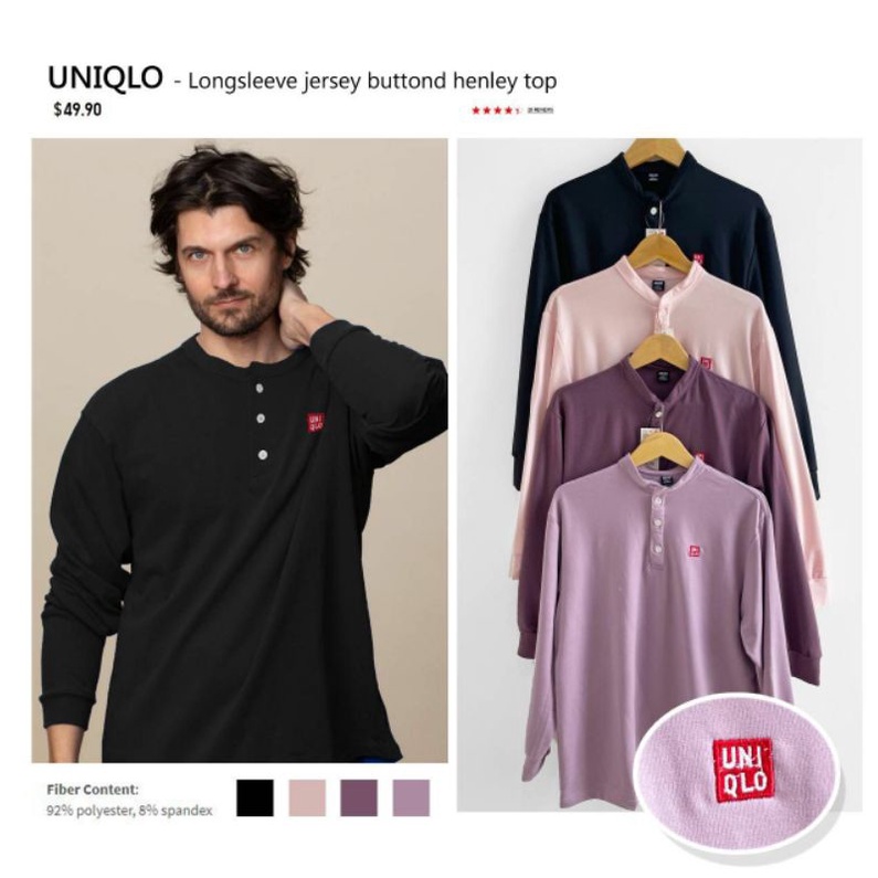 Unq** henley logi longsleeved