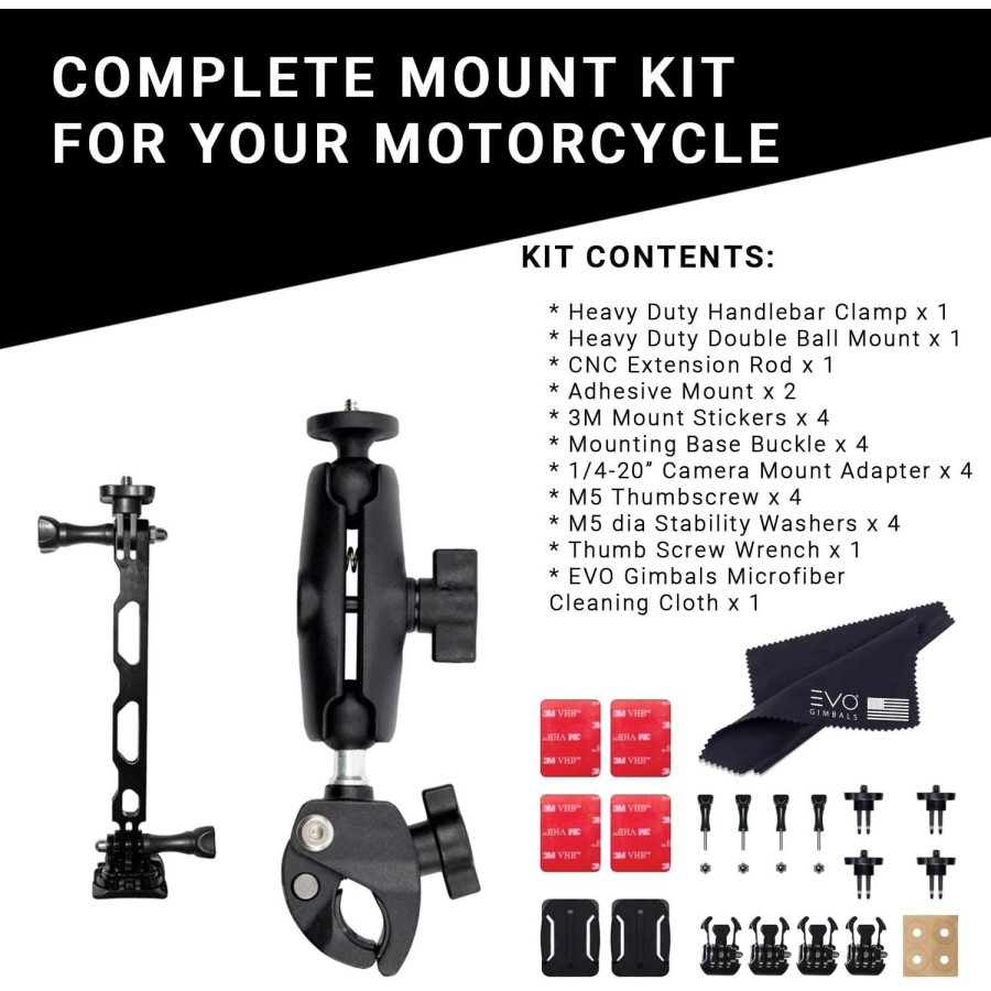 Insta360 Motorcycle Bundle Complete Mounting Kit for Action Camera