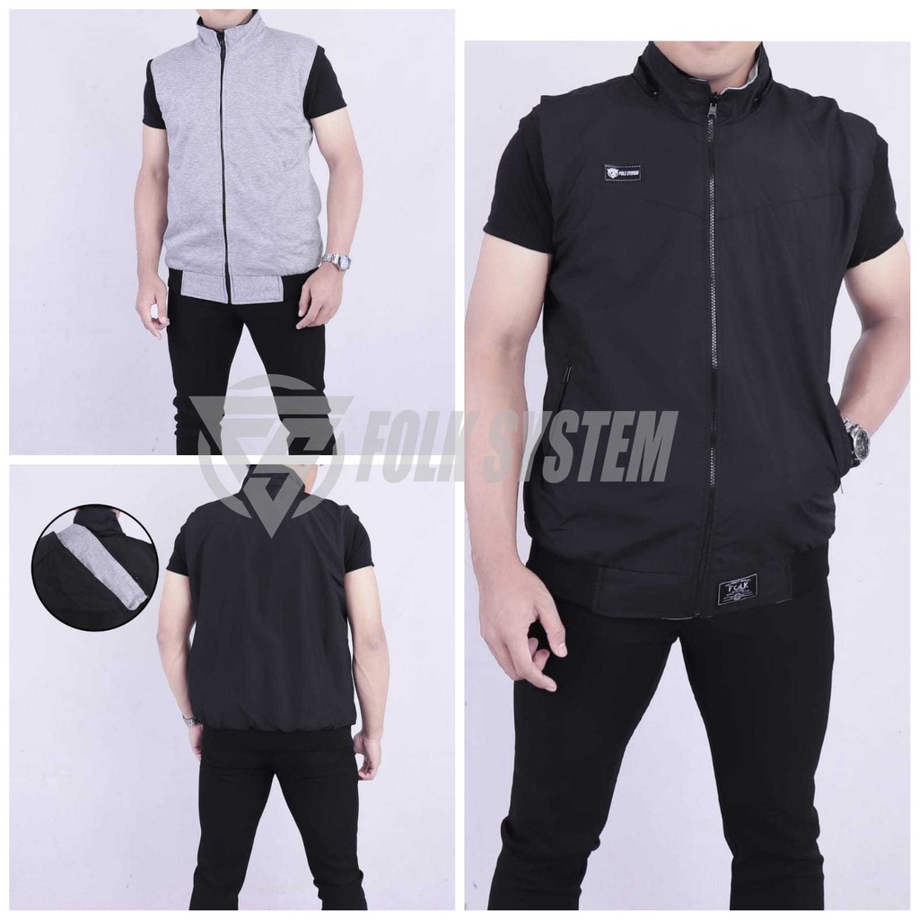 Jaket rompi BB bolak balik original FOLKSYSTEM