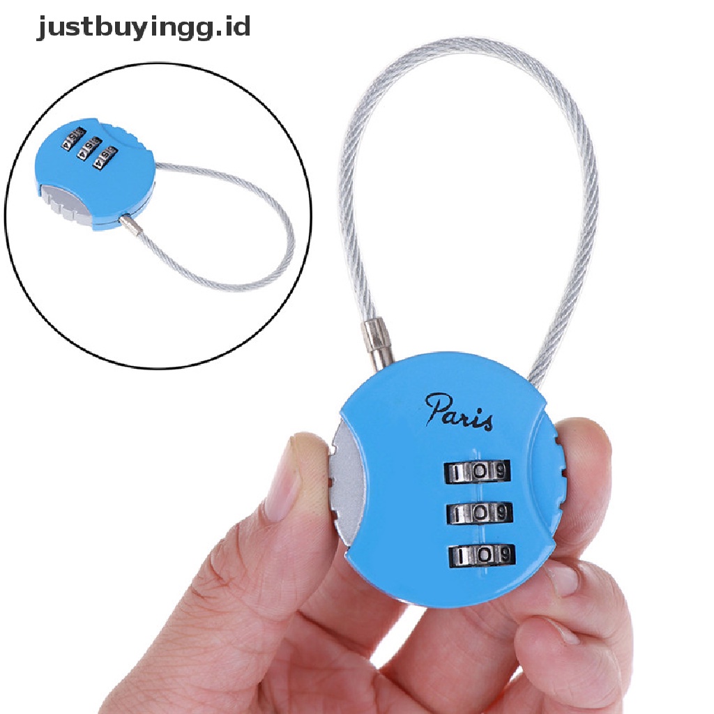 [justbuyingg.id] 1Pc 3.7*9cm Mini 3 Digit Combination Travel Luggage Suitcase Code Lock Padlock ID