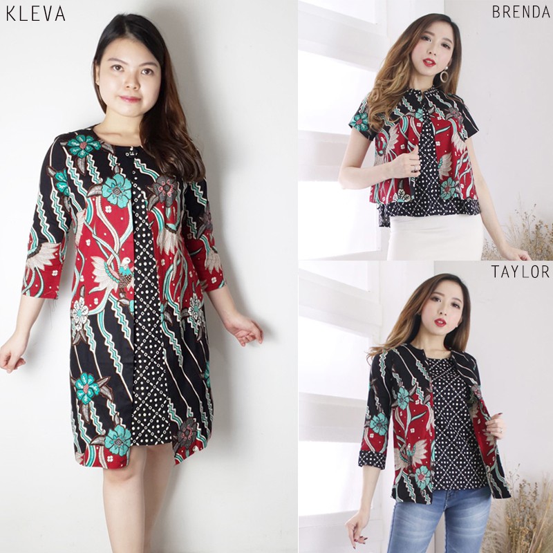 KLEVA DRESS STANDAR / JUMBO / TAYLOR / BRENDA - Dress Batik Wanita Terusan Wanita