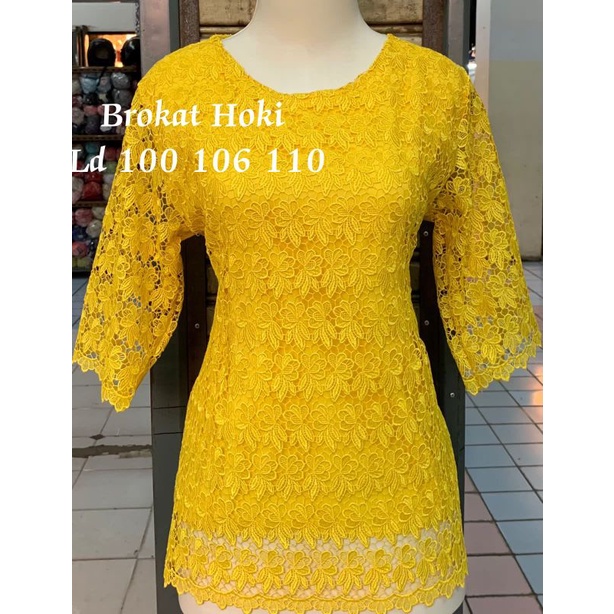 Blus brokat hoki lapis katun