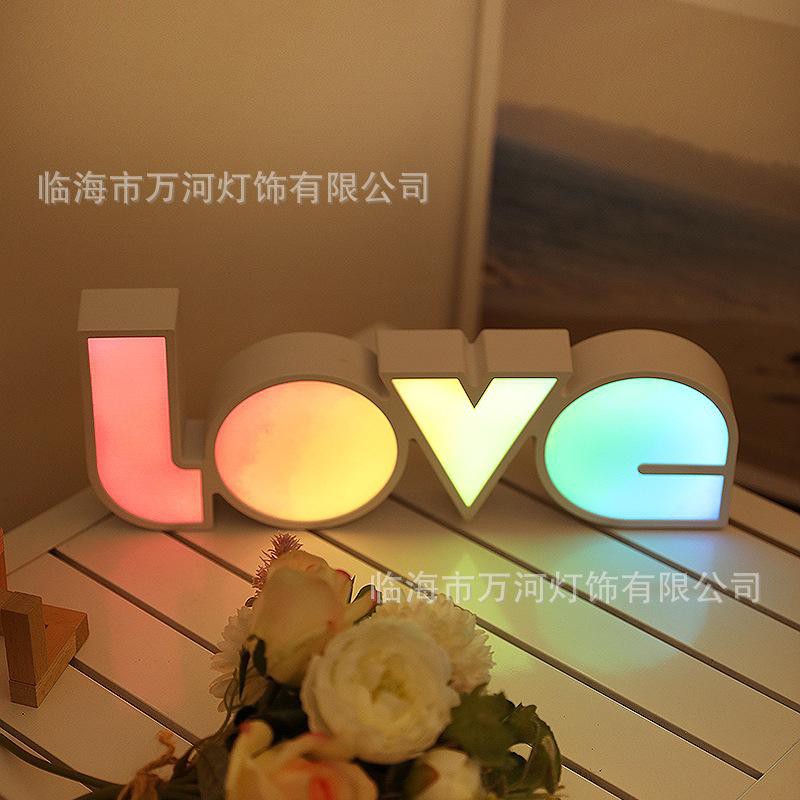 (BOW) Lampu Led Motif Tulisan Love Pajangan Dekorasi Lampu Meja 23AD295