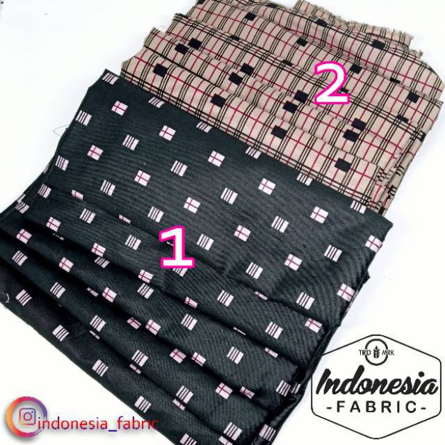 Bahan Kain Gamis Kain Mukena Kain Katun Jepang motif Black Puzzle