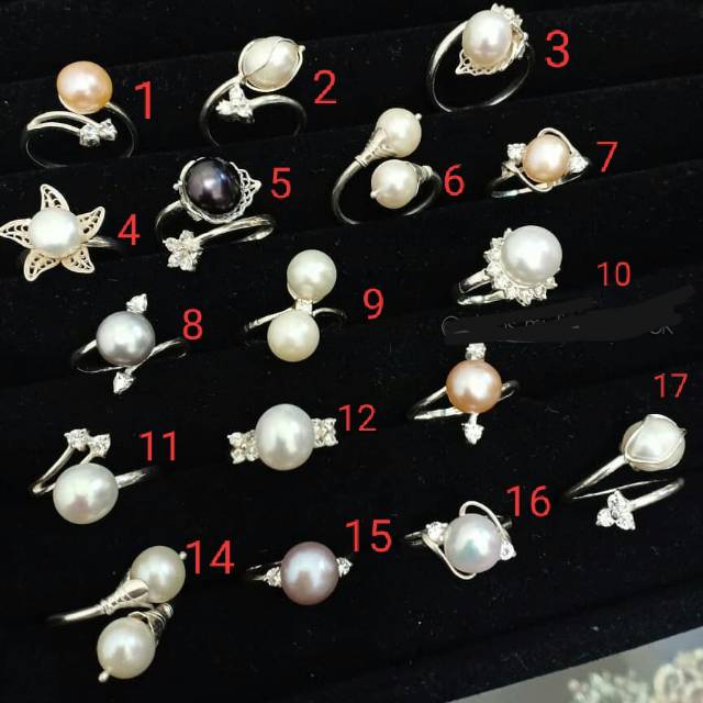 Cincin perhiasan perak asli lapis emas putih