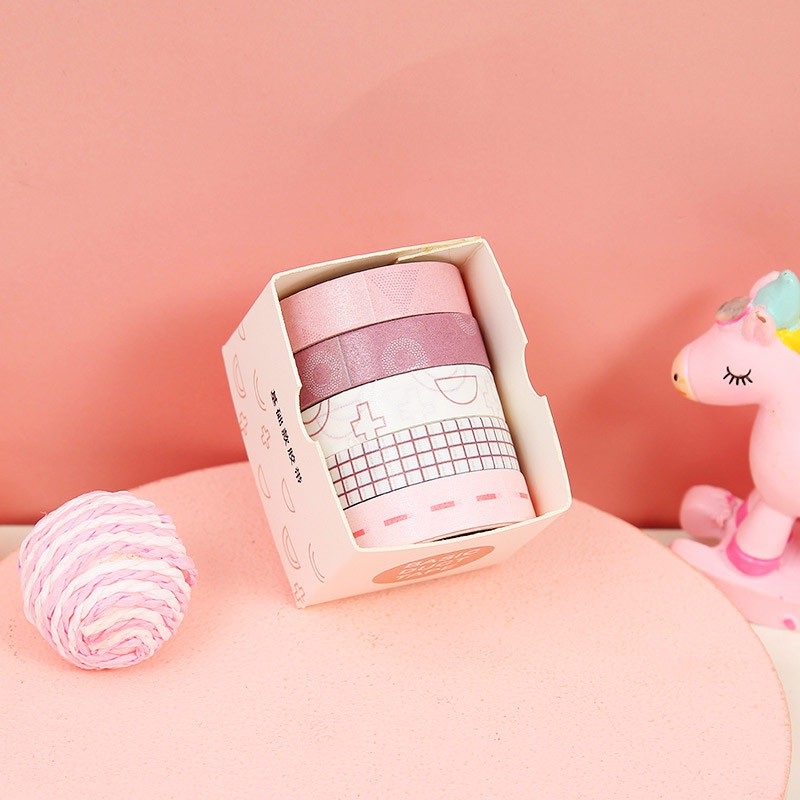

1 Pc Washi Tape/Masking Tape Pink Motif untuk Jurnaling Scrapbook dan DIY