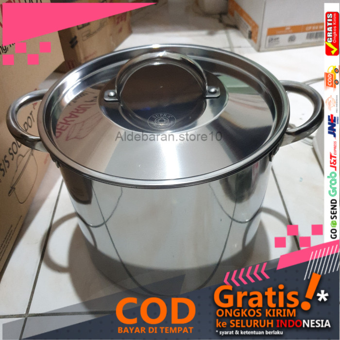 Supra Stockpot 20 Qt HOREKARU POT. Panci Kompor Induksi 30Cm Stainless ald21