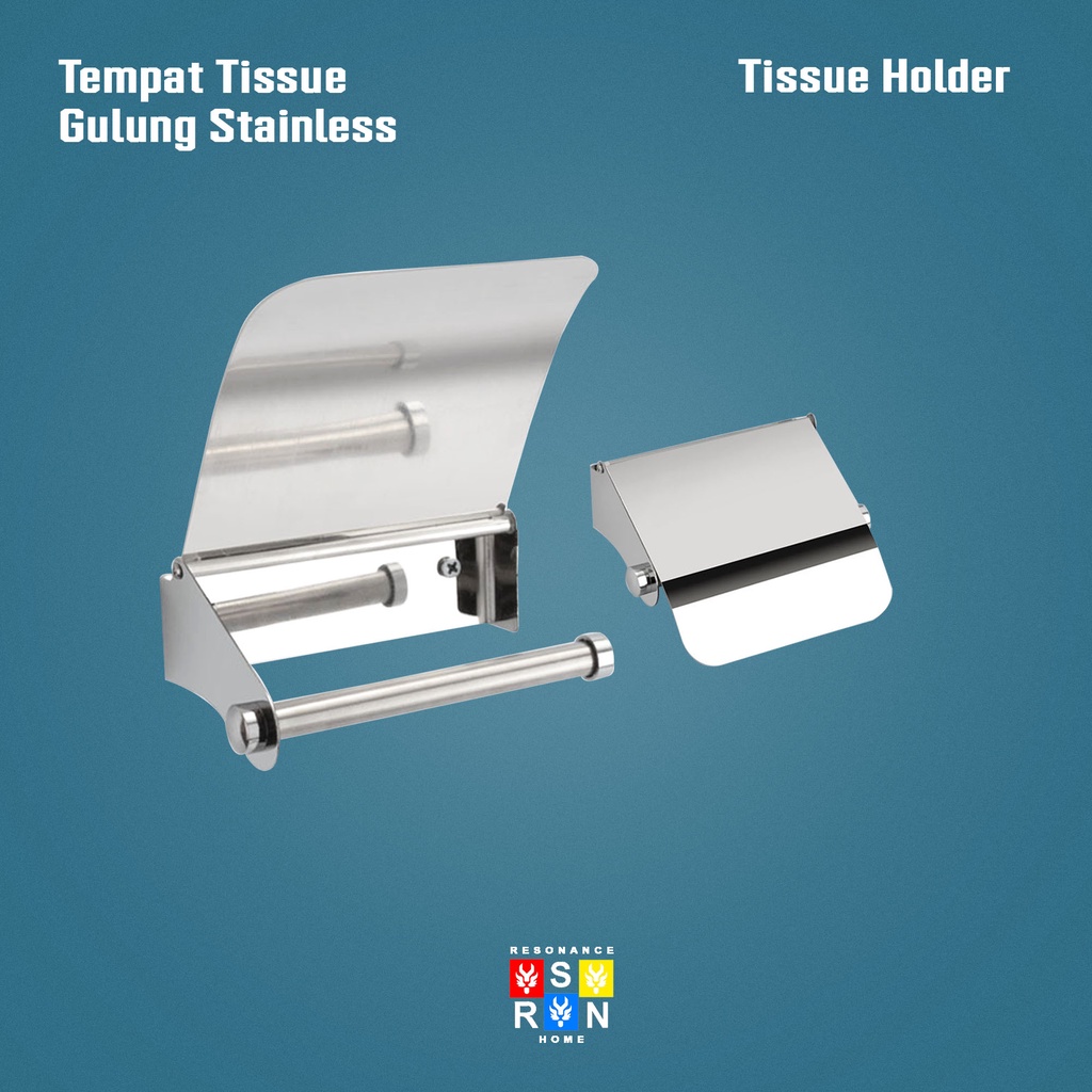 Kotak Tempat Tissue Gulung Dekorasi Kamar Mandi Bahan Stainless Resonance Home