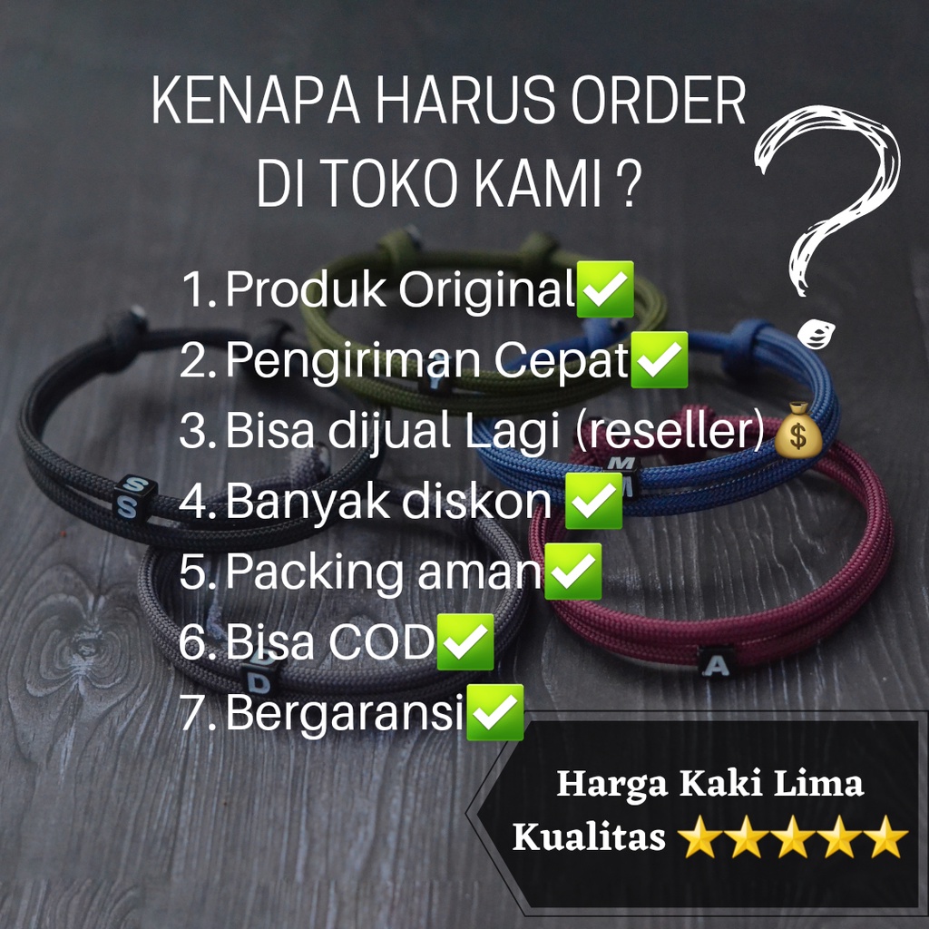 Gelang Couple Pria Wanita Tali Kulit Korea Bracelet Cowok Cewek Kapel Hitam Polos Aksesoris Fashion Unisex Satu Pasang