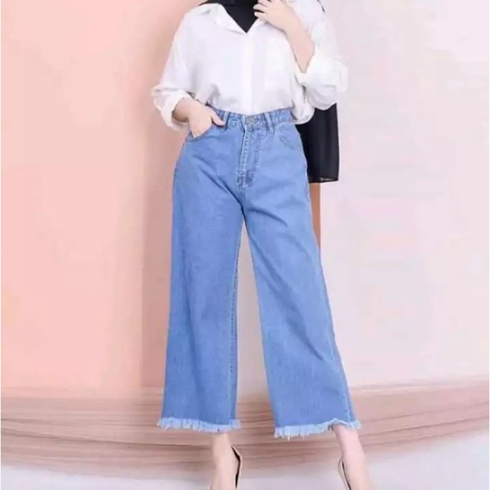 Celana Jeans | Kulot Jeans | Celana Jeans Wanita | High Waist Kualitas Bagus Harga Terjangkau