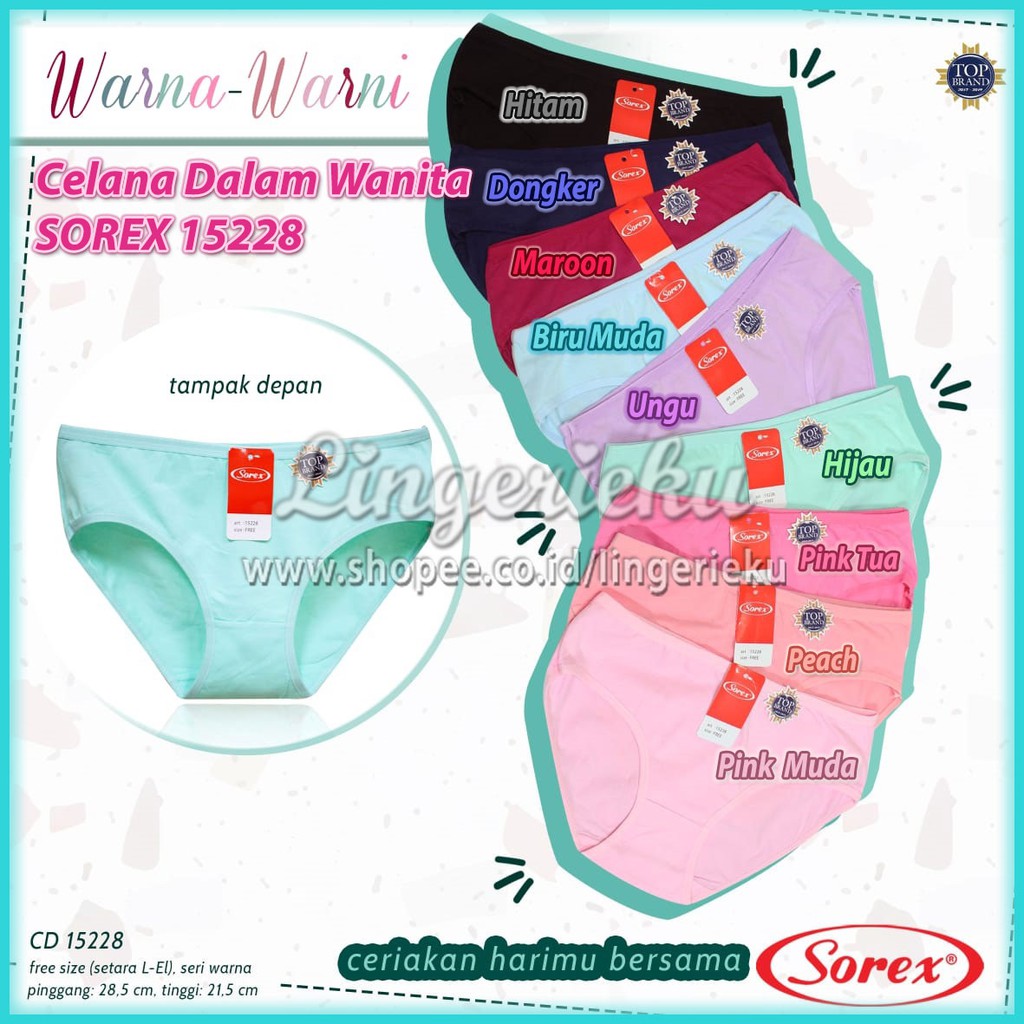 Sorex 15228 CD Celana Dalam Wanita Polos Bahan Katun - All Size