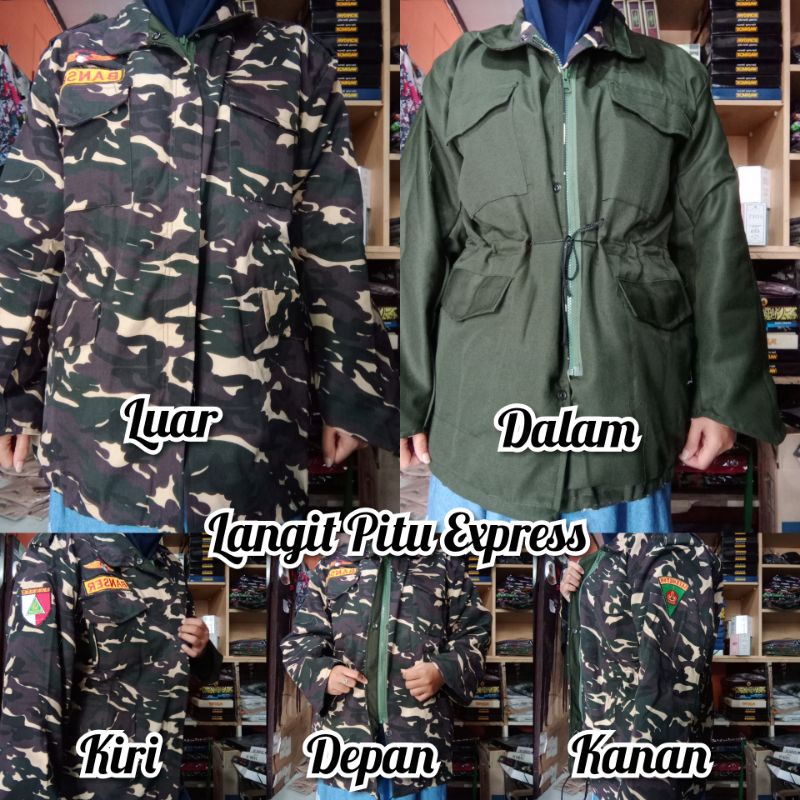 JAKET LORENG BULAK BALIK JAKET BOMBER PARKA BANSER TWILL