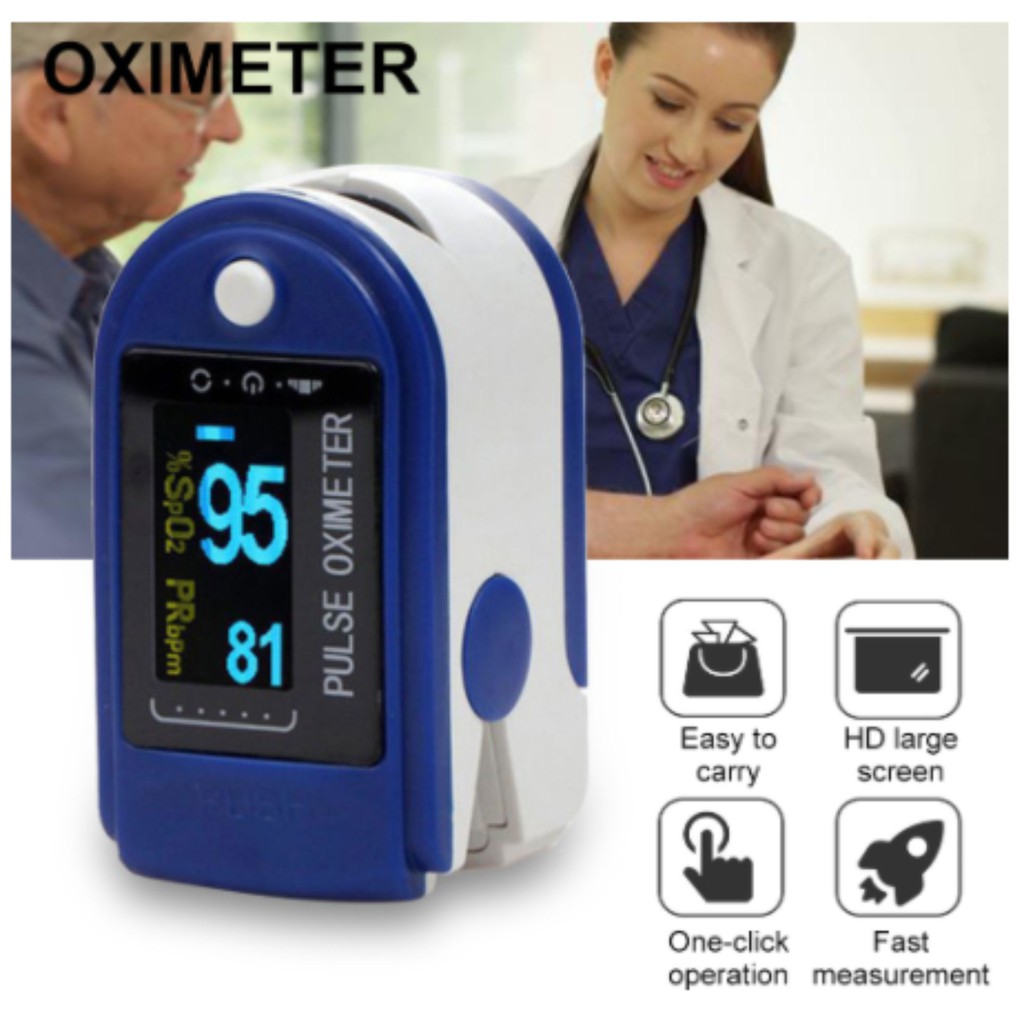 Pulse Oximeter Oxymeter Finger Digital Pengukur Oksigen Detak Jantung