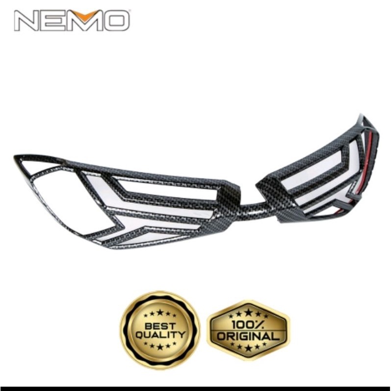 Cover Carbon Lampu Stop Belakang Nmax new2020 Cover Lampu Belakang Nmax New 2020 Karbon Model Jaring Merk Nemo Original