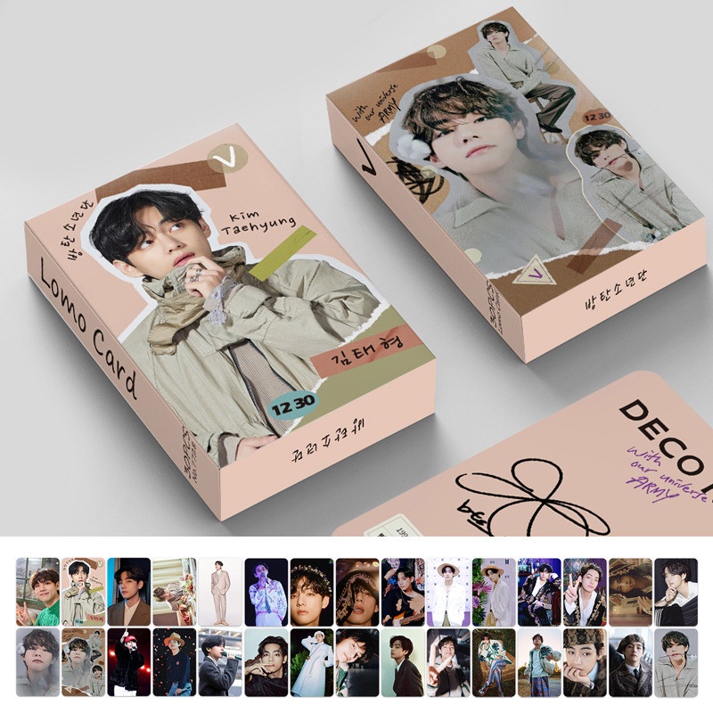 30pcs / set Kartu Pos LOMO BTS JK jimin V Genshin Impact ODDINARY