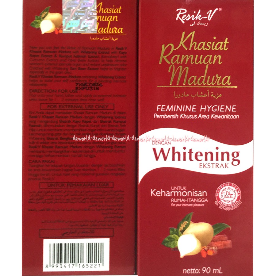 Resik V Ramuan madura merah Pembersih wanita Whitening Resik-V isi 90ml