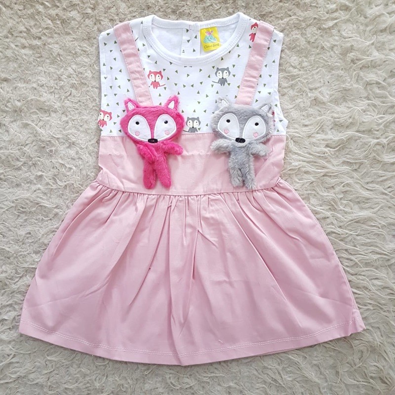 baju bayi Twin fox dress