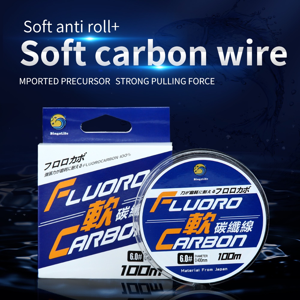 Bingolife Fluorocarbon String Senar Pancing PA Kuat Tali Memancing Tahan Lama Kualitas Tinggi Tackle Kawat 100m