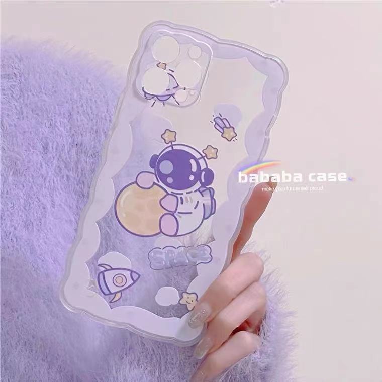 Soft Case Silikon TPU Motif Astronot Untuk Iphone 12 13 SE 6 6S 7 8 Plus X XS XR 11 Pro Max