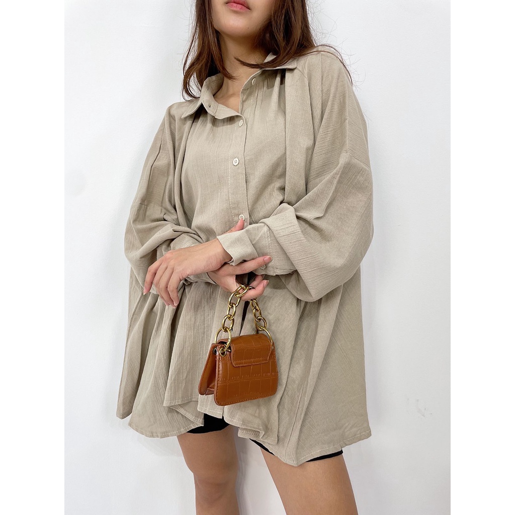 ASOKA Kemeja Plus Size 339 - Oversize Wanita - Kemeja Linen Atasan Wanita