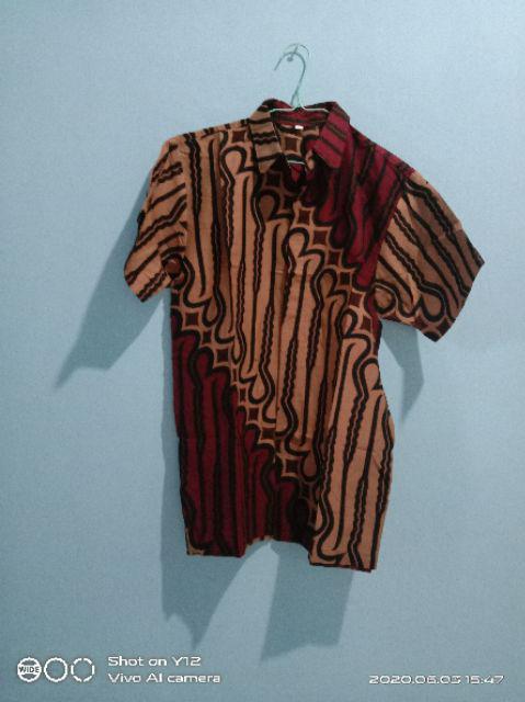 Kemeja Batik Motif Seno Warna Maroon