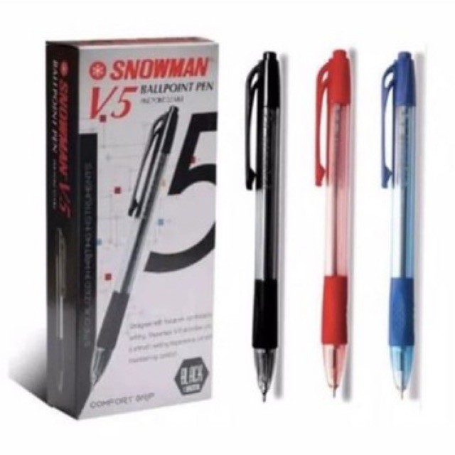 

Pulpen / Pen / Ballpoin / Bolpen Cetrek V5 Snowman isi 12 pcs