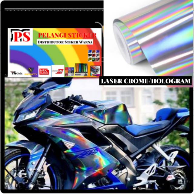 Skotlet scotlet motor  stiker  sticker motor  hologram  silver 