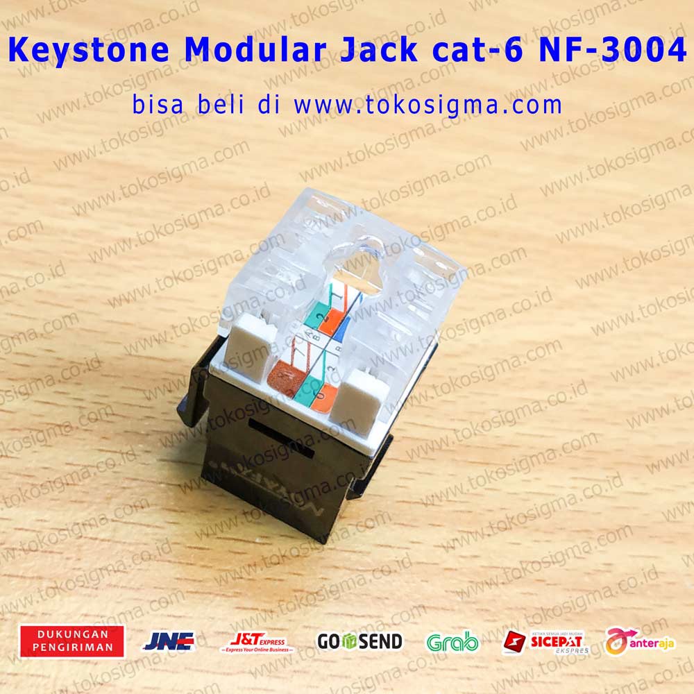 MODULAR JACK CAT 6 cat6 cat-6 RJ-45 NOYAFA NF-3004 KEYSTONE faceplate