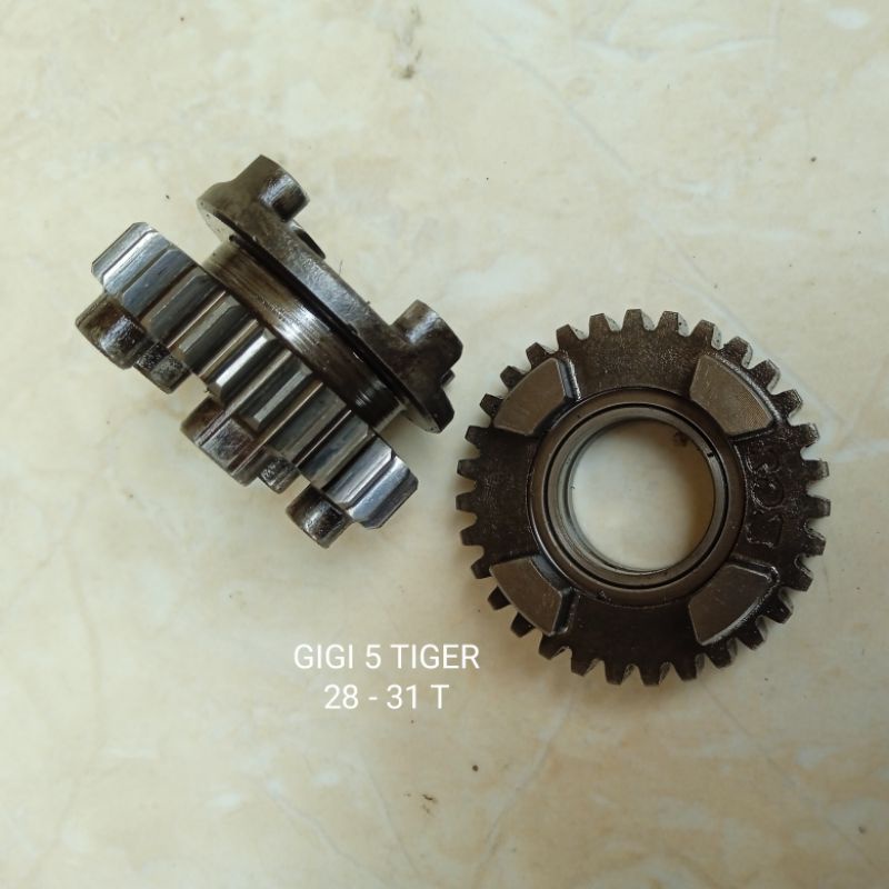 Gigi 5 Honda Tiger Rasio Mata 28 - 31 T Original Asli Copotan Bawaan Motor Japan 38T - 31T pnp Tiger