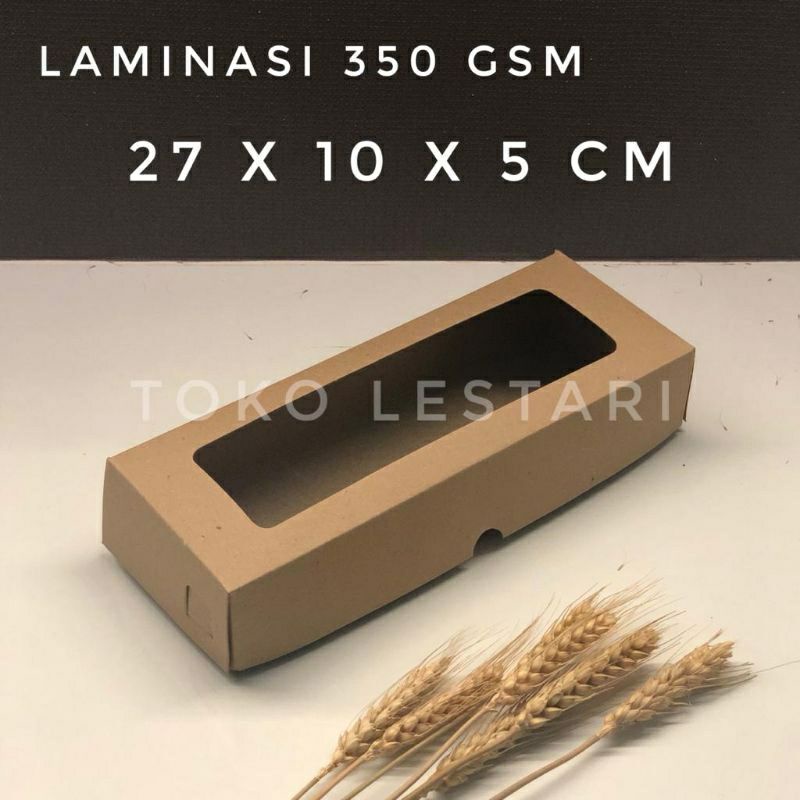 

box Kraft coklat laminasi jendela untuk kotak brownies