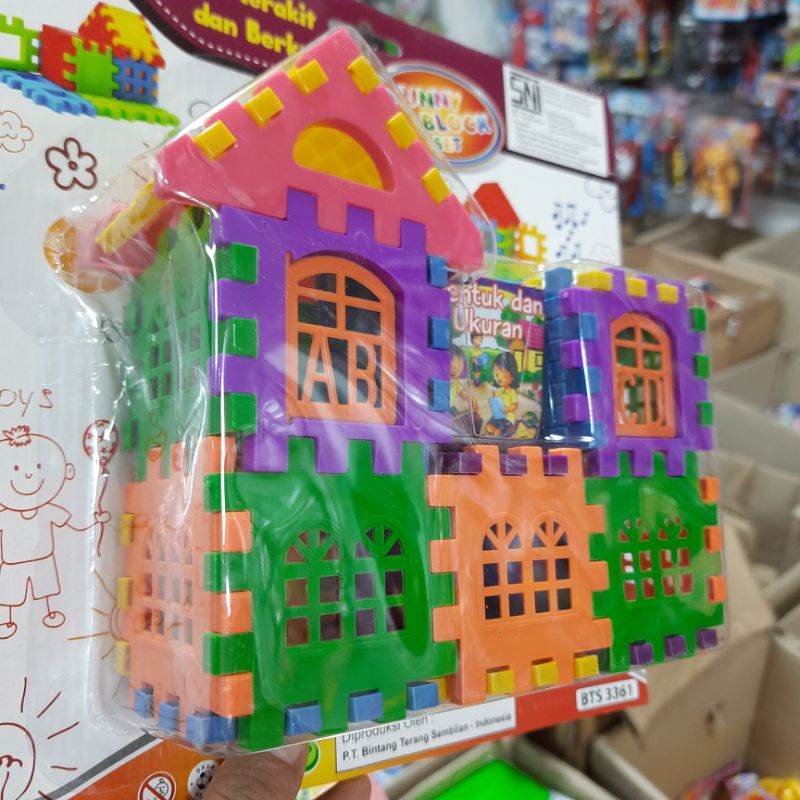 (PROMO) MAINAN ANAK FUNNY BLOCK EDUKASI MODEL RUMAH