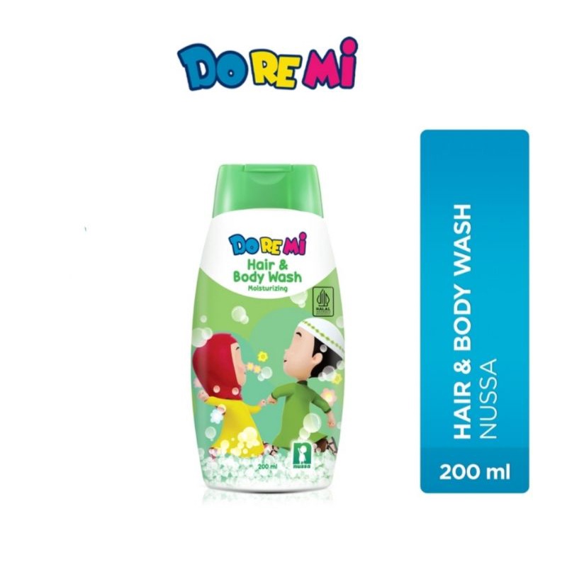 Doremi Nussa Hair & Body Wash Moisturizing 200mL - Sabun Mandi Cair
