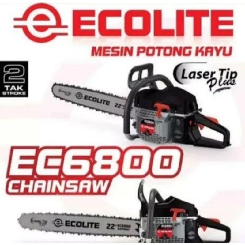 chainsaw mini ecolite ec6800 /mesin gergaji kayu bar baja ecolite ec6800 22inch