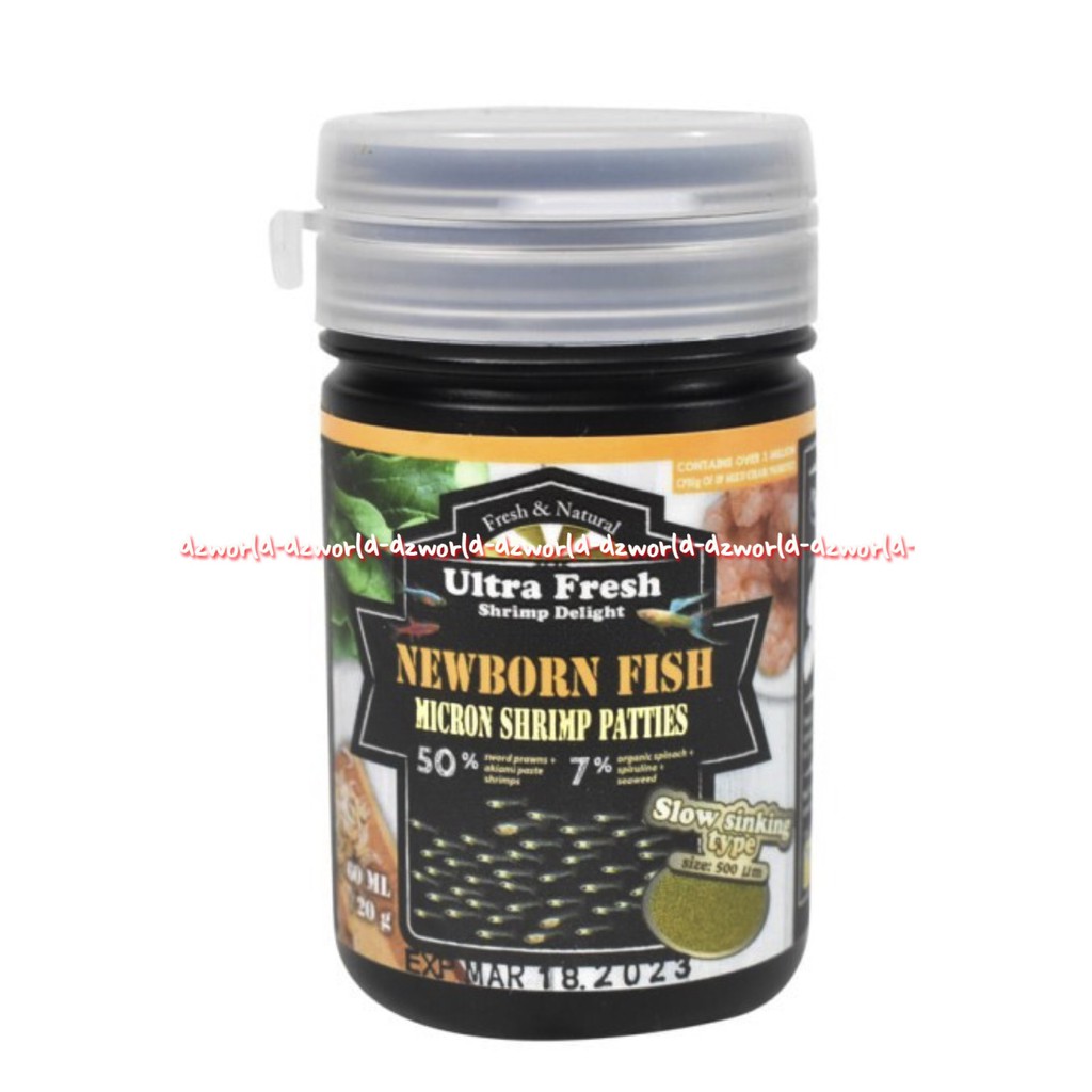 Ultra Fresh Newborn Fish Micron Shrimp Patties 20gr Pelet Makanan Pellet Anak Ikan Baby Fish Ultrafresh Presh