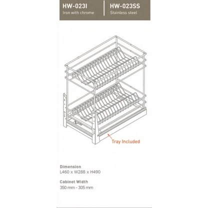 [Sale] Rak Piring Bawah Stainless Chrome Taco (Hw 023I) [Terlaris]