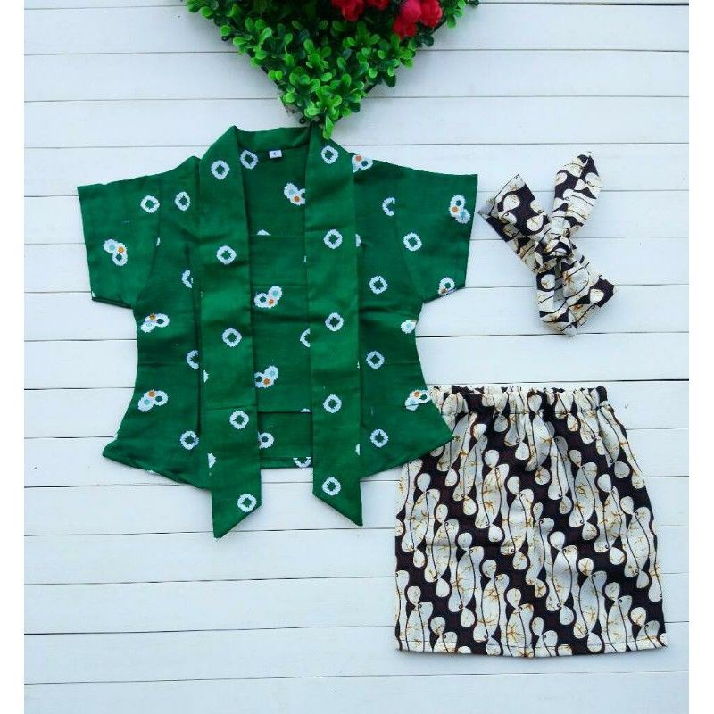 Kebaya Jumputan Katun Batik Setelan Kebaya anak bahan Jumputan Katun Batik setelan kebaya bayi baju 