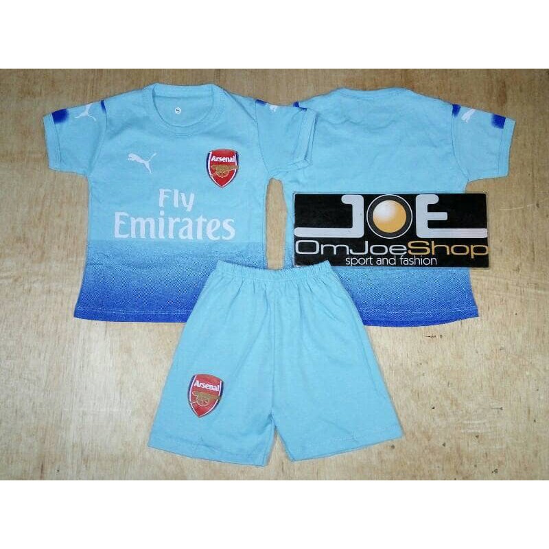 SUNDUL GAN Setelan Kaos Baju Bola Bayi Arsenal Away 17/18