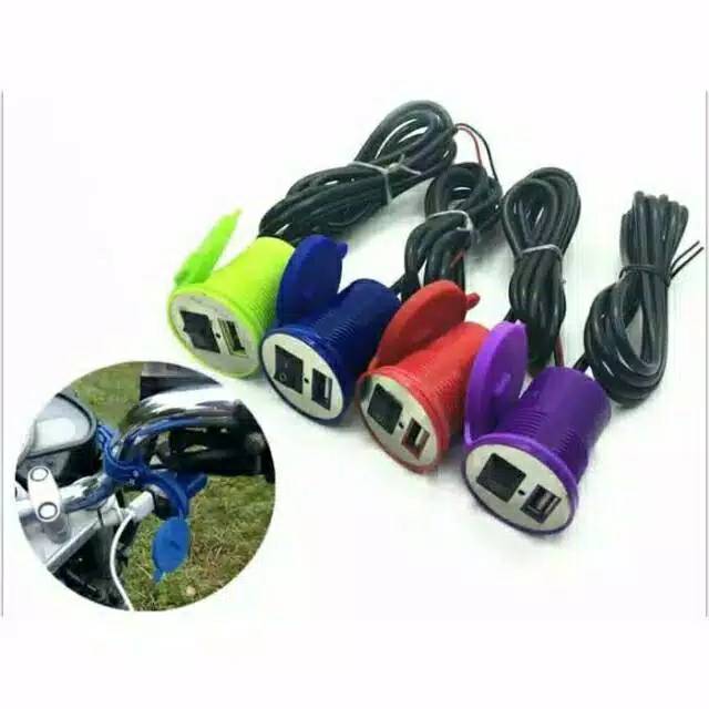 Charger Aki Motor Waterproof USB Plug Hp / Charger Hp di Motor
