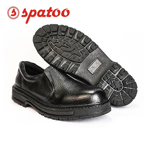 Sepatu Safety Pendek Warna Hitam Tipe Kulit Jeruk Bahan Kulit Sapi Asli Safety Elastis