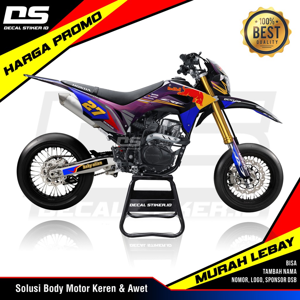 Decal CRF Purple Redbull Premium Ritrama, Banyak pilihan motif Stiker CRF