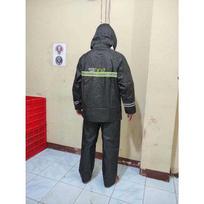 PROMO RAINCOAT JAS HUJAN 9NINE SEDICI RC1 HITAM ORIGINAL SETARA AXIO